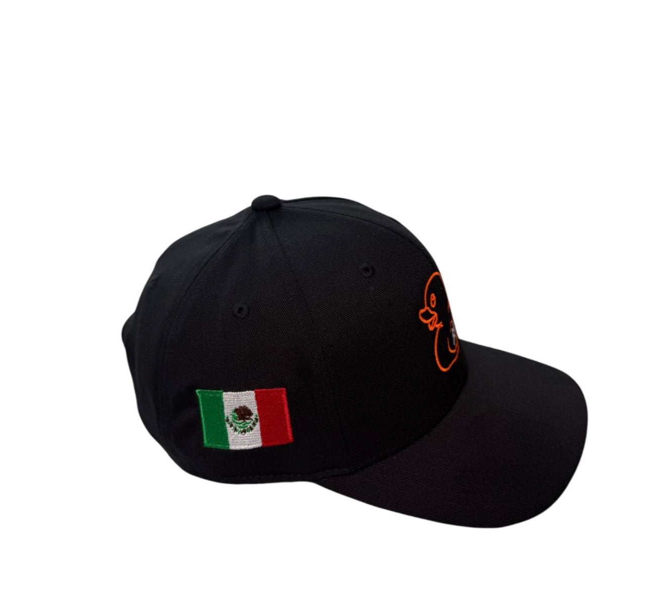 *2025 LIMITED EDITION F1* Mexico City Black Curved Bill Cap with neon Duckie in front and PO neon on side.
