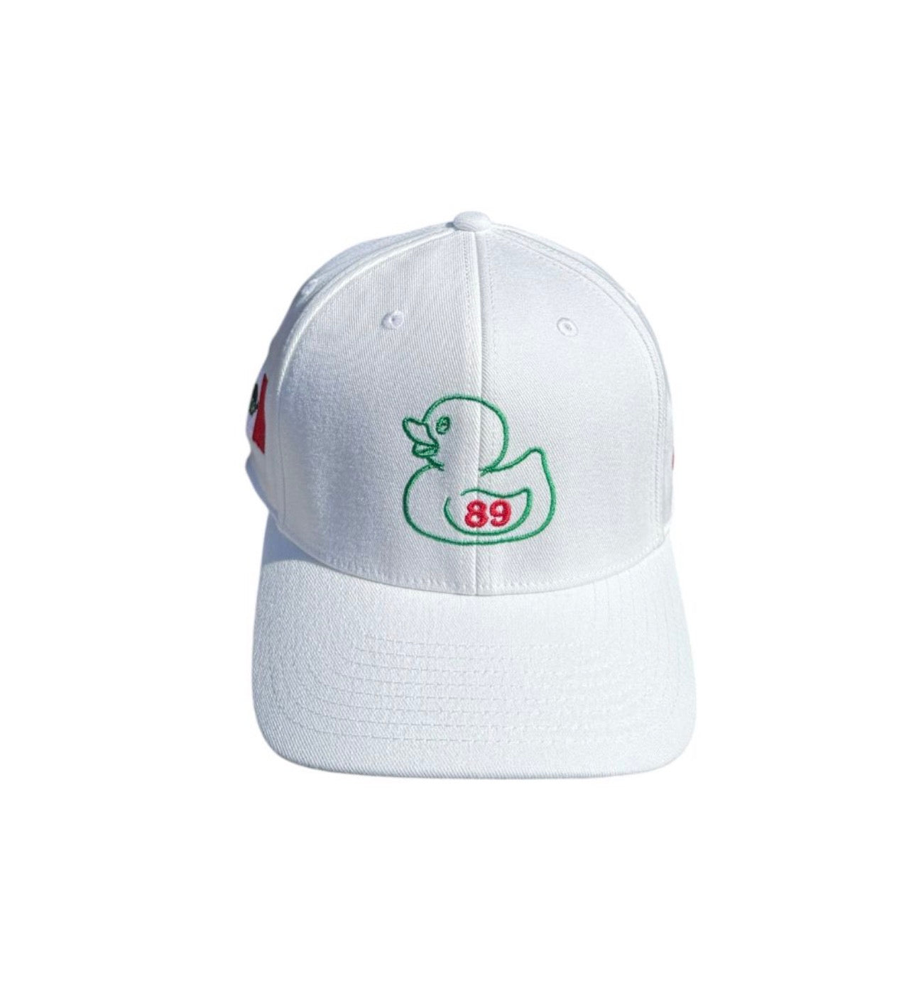 *2025 LIMITED EDITION F1 Mexico City* White Curved Bill Cap with Tricolor Duckie in front and Pato’s FP1 date on side.