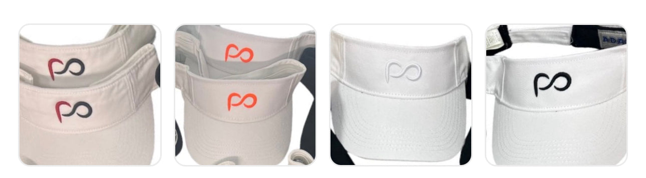 White Visors with PO logo in Front