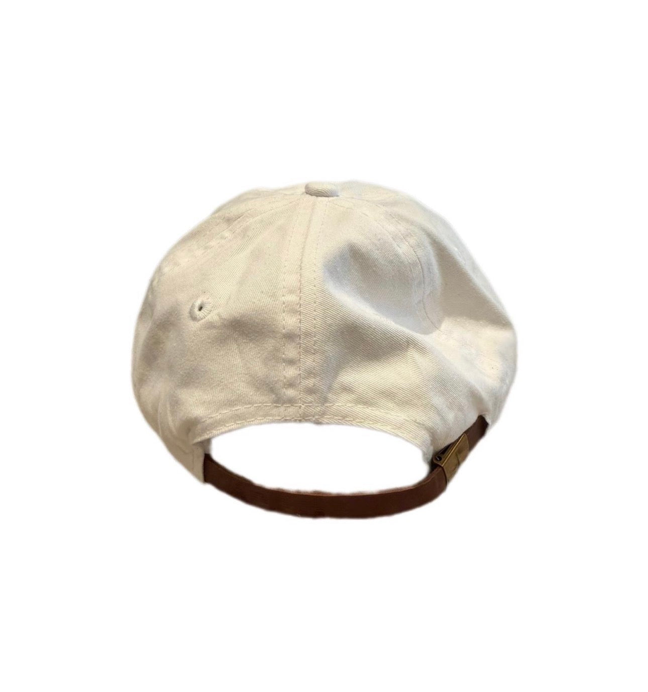 Youth White Curved Bill Cap PO logo in front