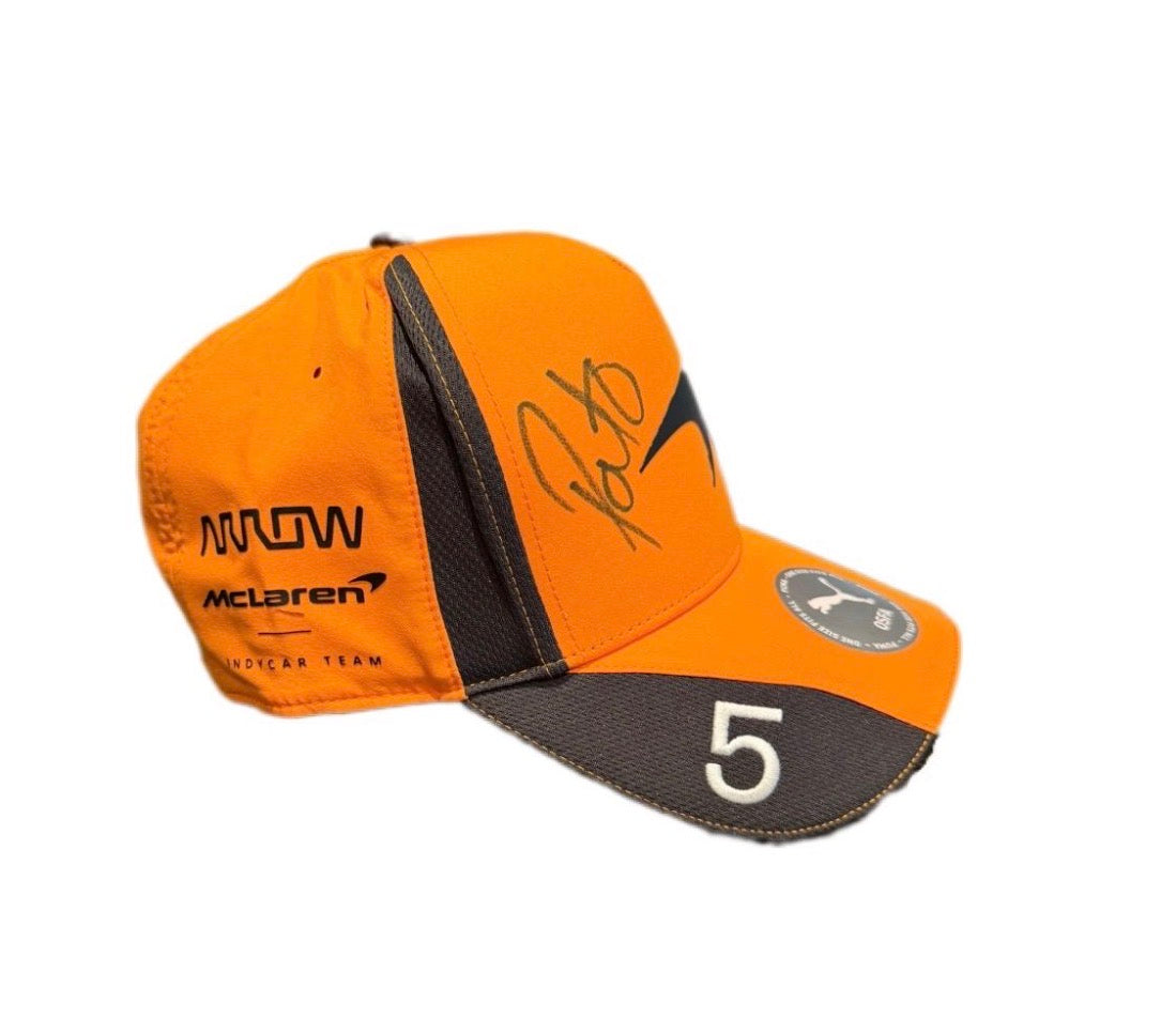 *Autographed* 2026 Driver Cap Orange Curved Bill McLaren with White #5