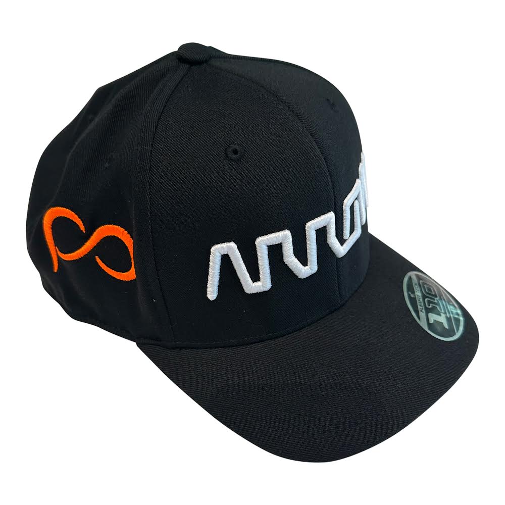 *Autographed* Black Curved Bill Cap with ARROW logo in front and Neon PO logo on side