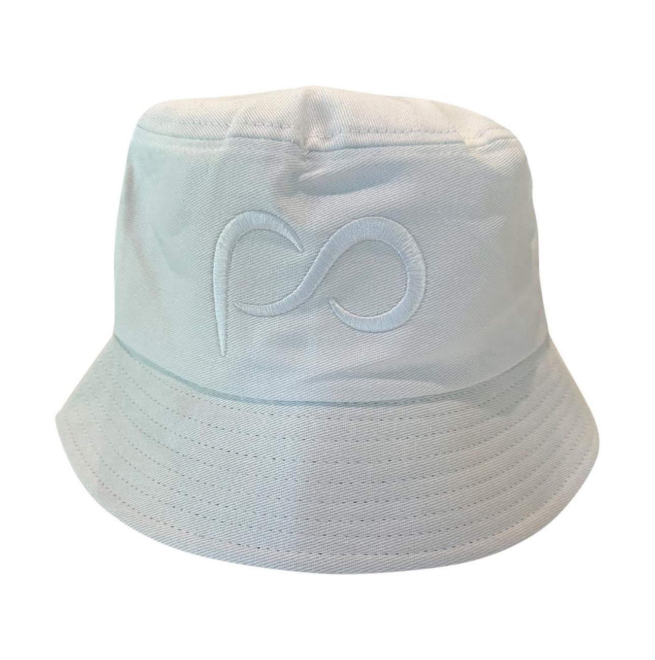 White PO Bucket Hat with White PO logo