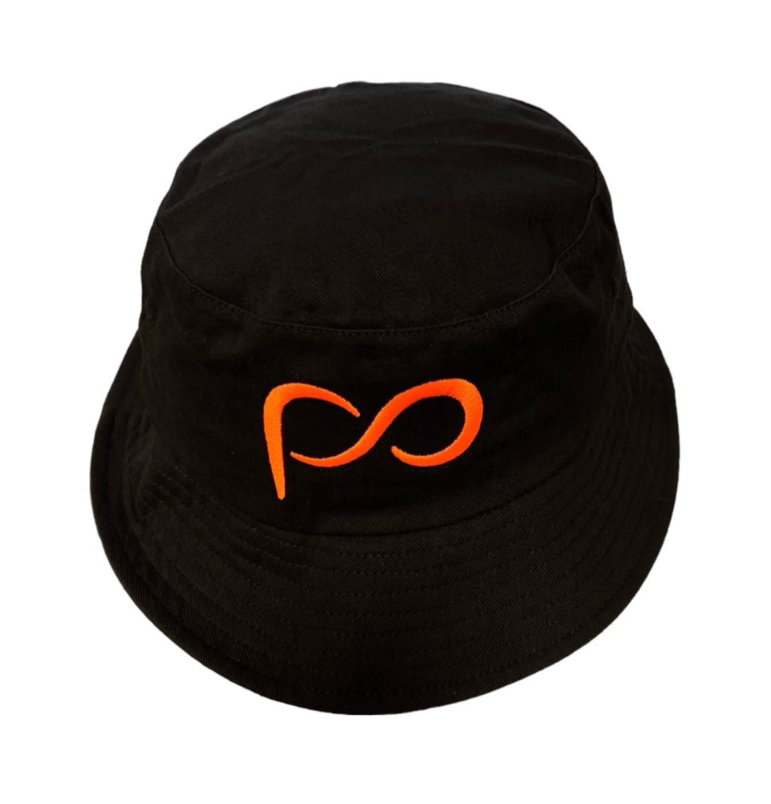 Black PO Bucket Hat with Neon PO logo