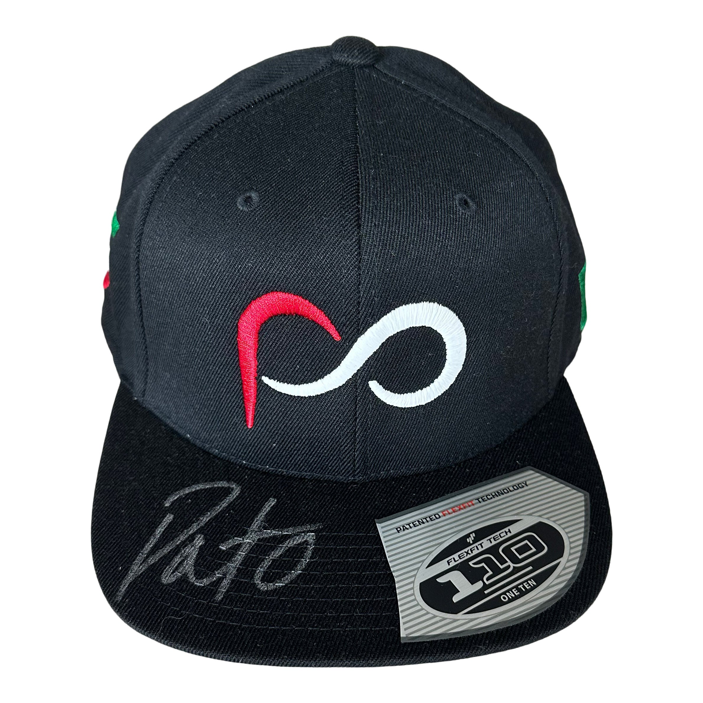 *Autographed* Black Flat Bill Cap with PO logo 3D in front and #5 tricolor on side